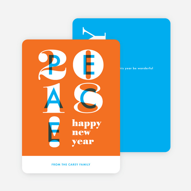 Peace Overlay New Year Cards - Orange