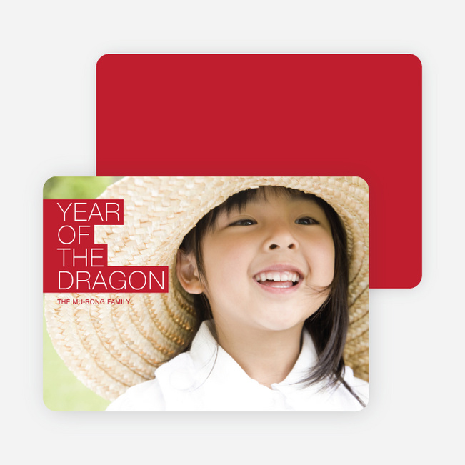 Year of the Dragon Photo Cards, Bold and Modern Paper Culture