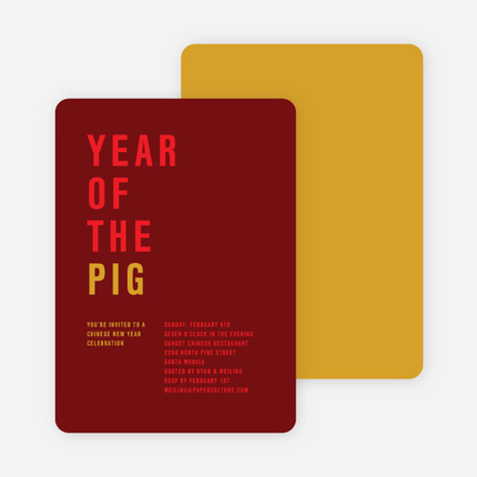 Year of the Pig – Storyline - Red