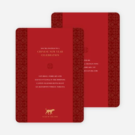 Year of the Dog – Traditional Chinese New Year - Red