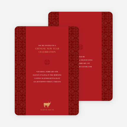 Year of the Ox – Traditional Chinese New Year - Red