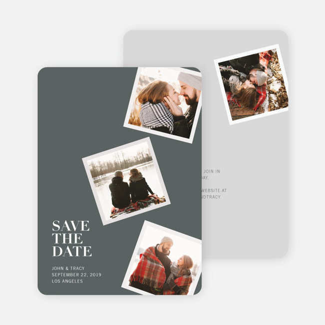 It’s Raining Photos Save the Date Photo Cards - Gray