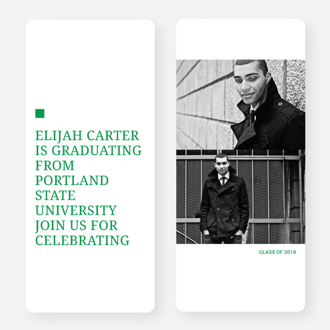 Simply Classic Graduation Invitations - Green