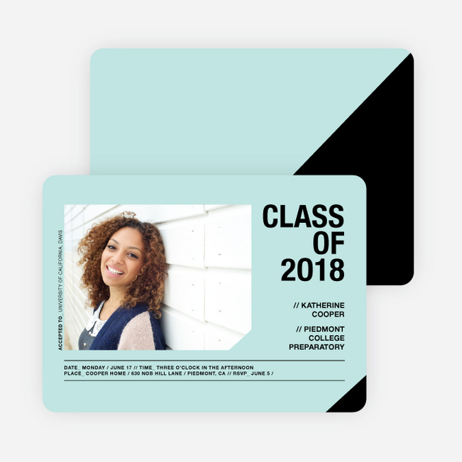 Unique Photo Graduation Announcements - Blue