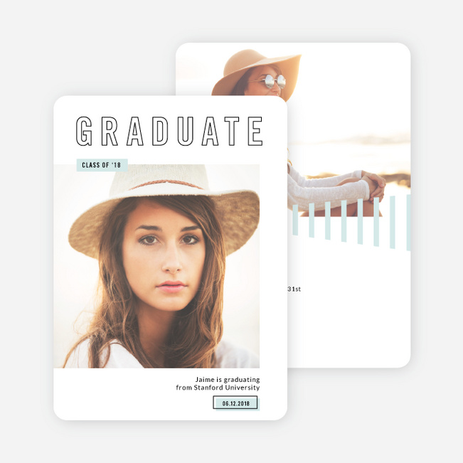 University Graduation Announcements - Blue
