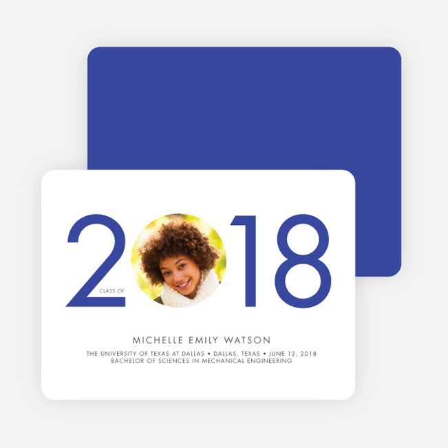 Graduation Announcement Year Cutout - Blue