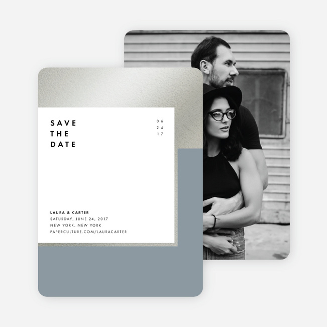 Foil Blocks Save the Dates - Blue