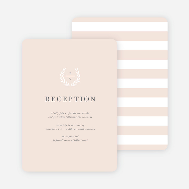 Look To Your Laurels Wedding Reception Cards Paper Culture