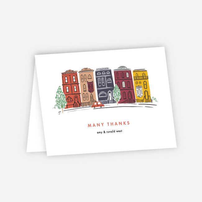Brooklyn Bridge Views Wedding Thank You Cards - Multi