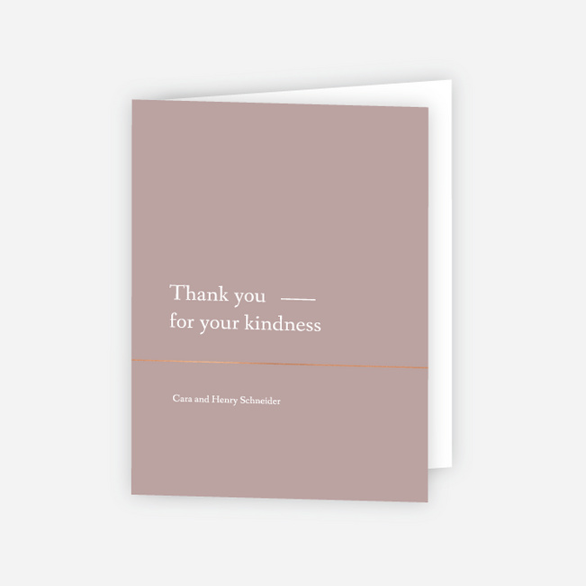 Foil Cornerside Wedding Thank You Cards - Pink