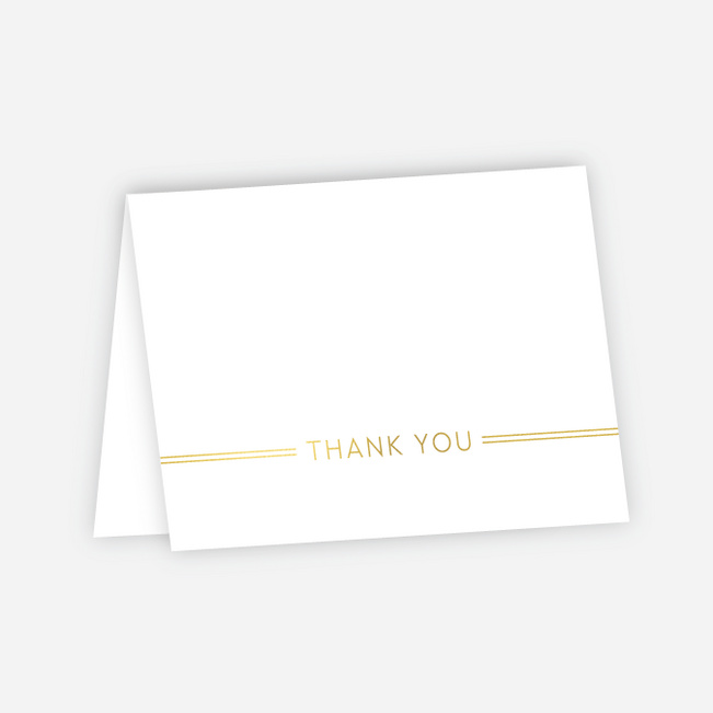 Foil You & Me Wedding Wedding Thank You Cards - Yellow