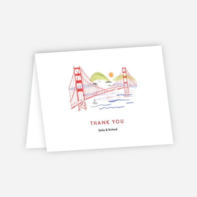 Scenic San Fran Wedding Thank You Cards - Multi