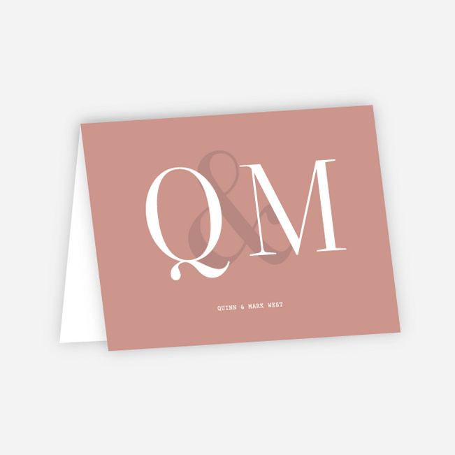 Shadow Details Wedding Thank You Cards - Pink