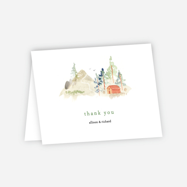 Tahoe Inspired Wedding Thank You Cards - Multi
