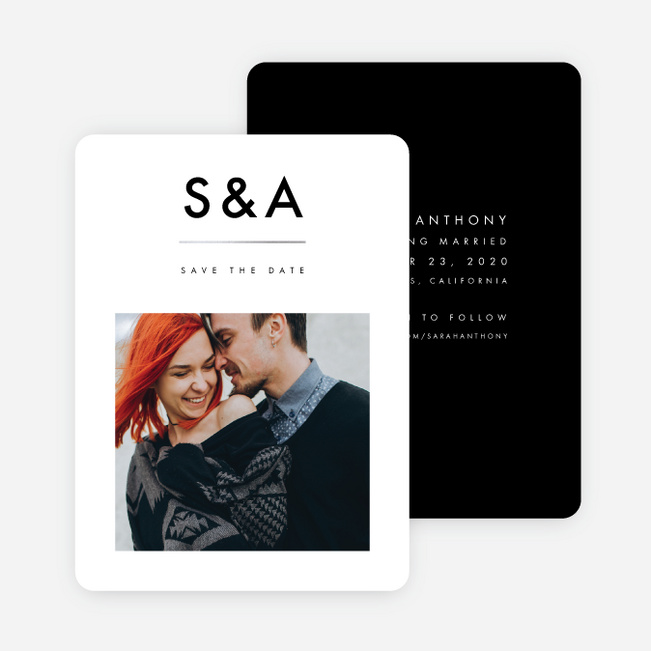 Foil Amplify Save the Date Cards - Black