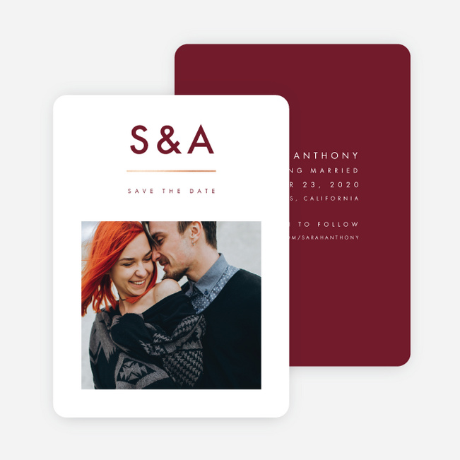 Foil Amplify Save the Date Cards - Red