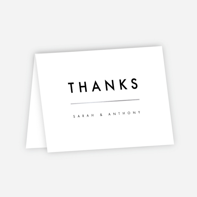 Foil Amplify Wedding Thank You Cards - Black