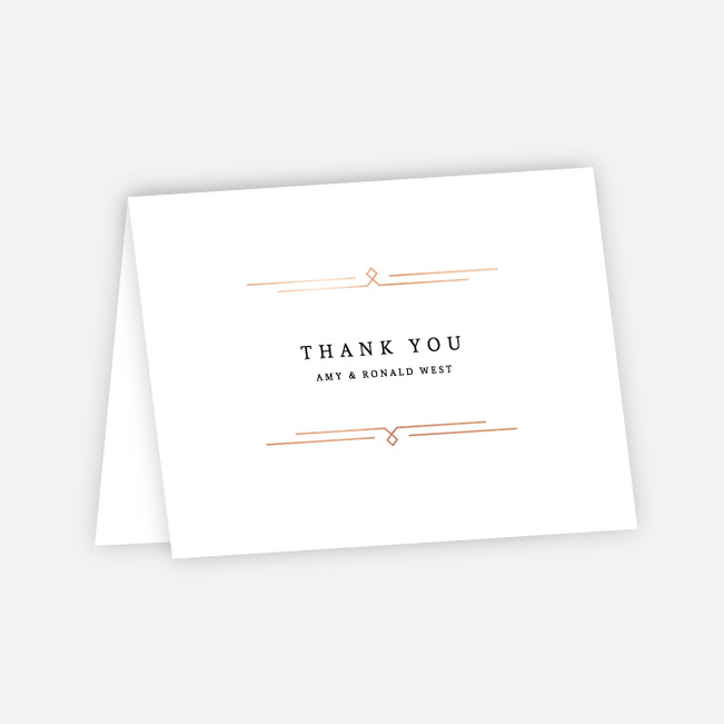 Foil Classically Stated Rustic Wedding Thank You Cards - Blue