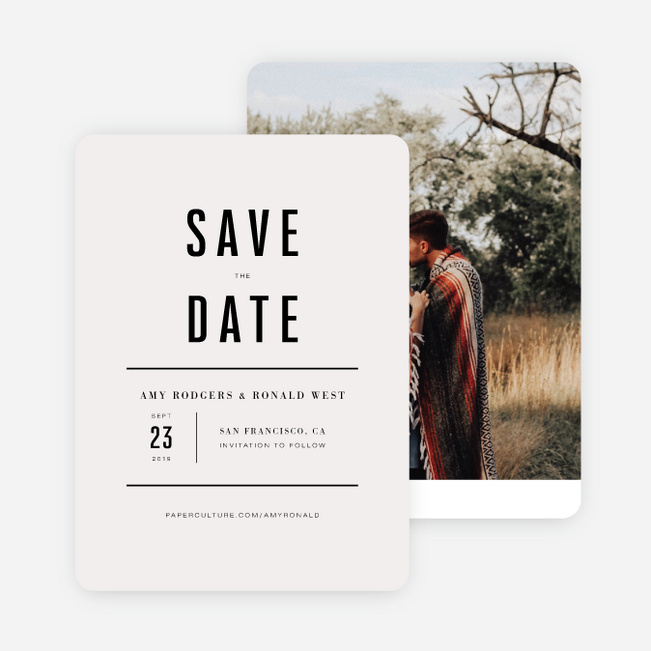 Modern Times Save the Date Cards - Beige