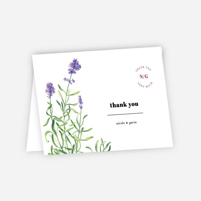 Wine Country Wedding Thank You Cards - White