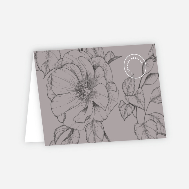 Surprise Flowers Wedding Thank You Cards - Gray
