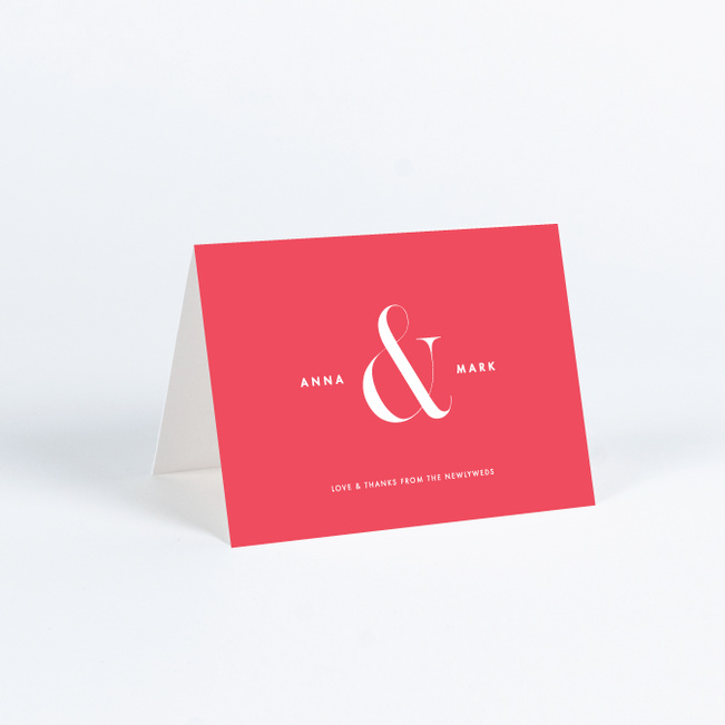 Ampersand Wedding Thank You Cards - Red