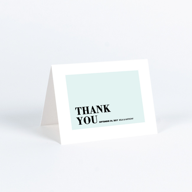 Boldly Typographic Wedding Thank You Cards - Blue