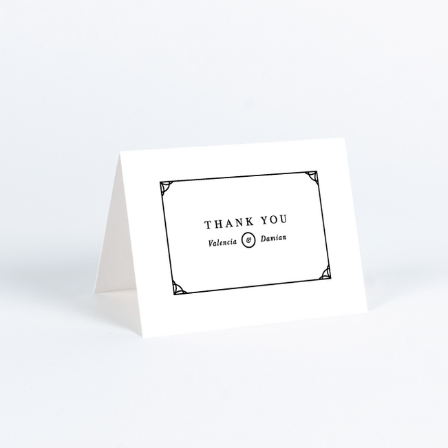Chic Sophistique Wedding Thank You Cards - Black