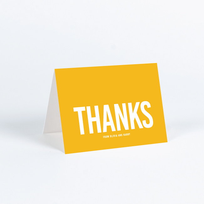Color Type Wedding Thank You Cards - Yellow