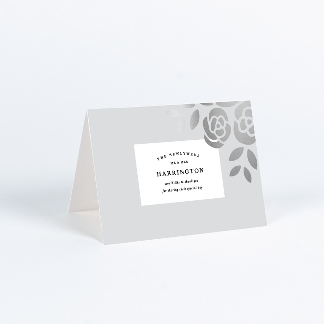 Coming Up Roses Wedding Thank You Cards - Black