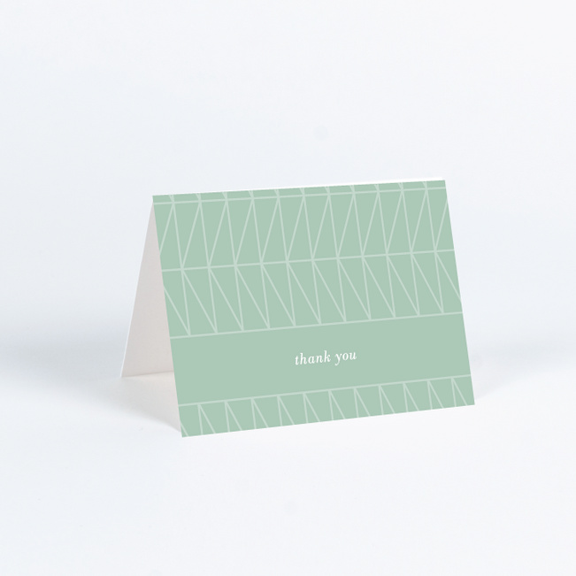 Converging Paths Wedding Thank You Cards - Green