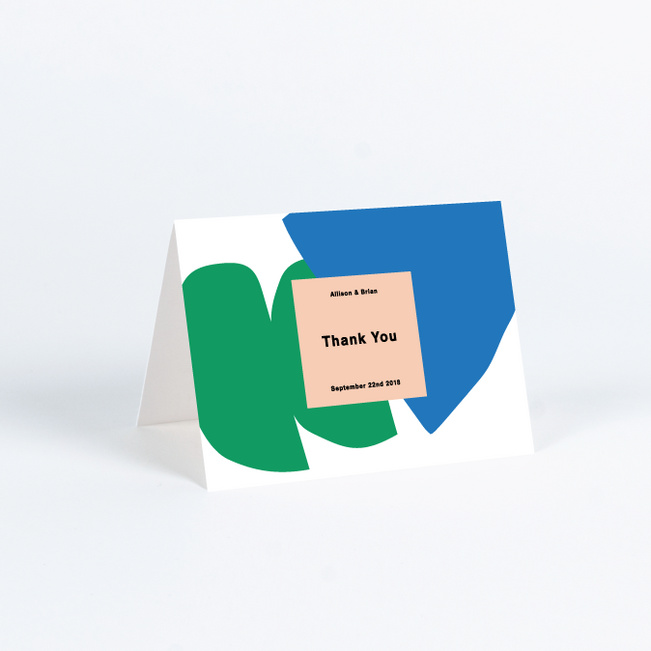 Paper Cuts Wedding Thank You Cards - Green