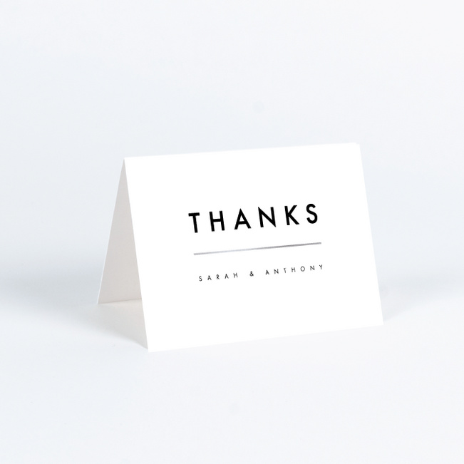 Foil Amplify Wedding Thank You Cards - Black