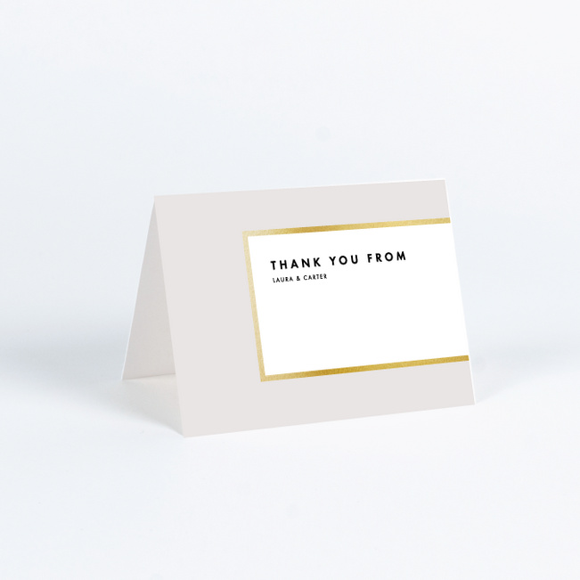 Foil Blocks Wedding Thank You Cards - Beige