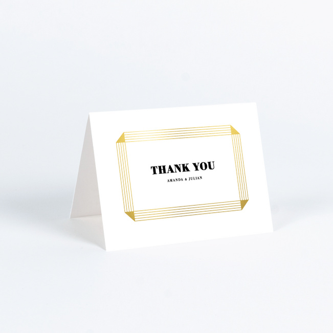 Foil On a Scroll Wedding Thank You Cards - White