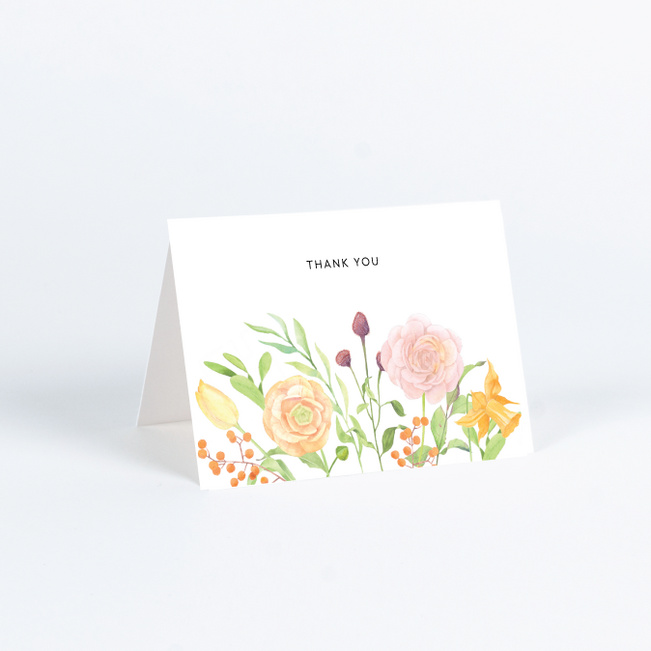Framed Bouquet Wedding Thank You Cards - Multi