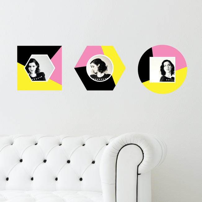 Geometric Color Block Photo Wall Decals - Pink