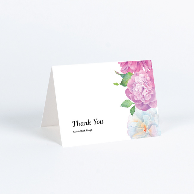 Painted Flowers Wedding Thank You Cards - Multi