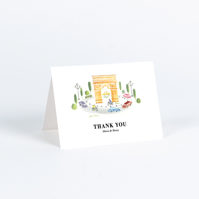 Paris Connection Wedding Thank You Cards - Multi