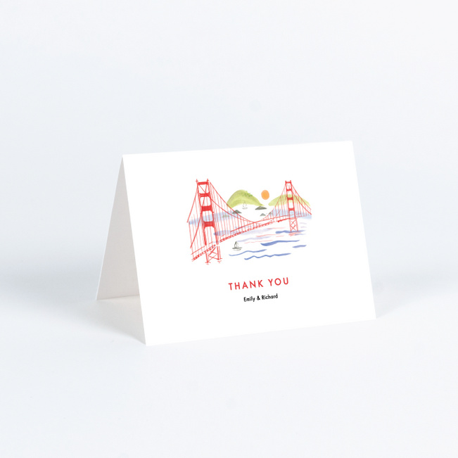 Scenic San Fran Wedding Thank You Cards - Multi