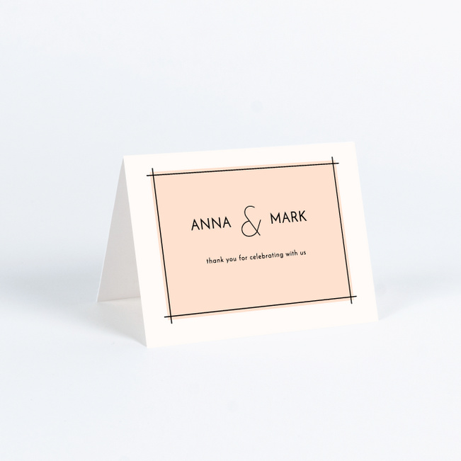 Simple Lines Wedding Thank You Cards - Pink
