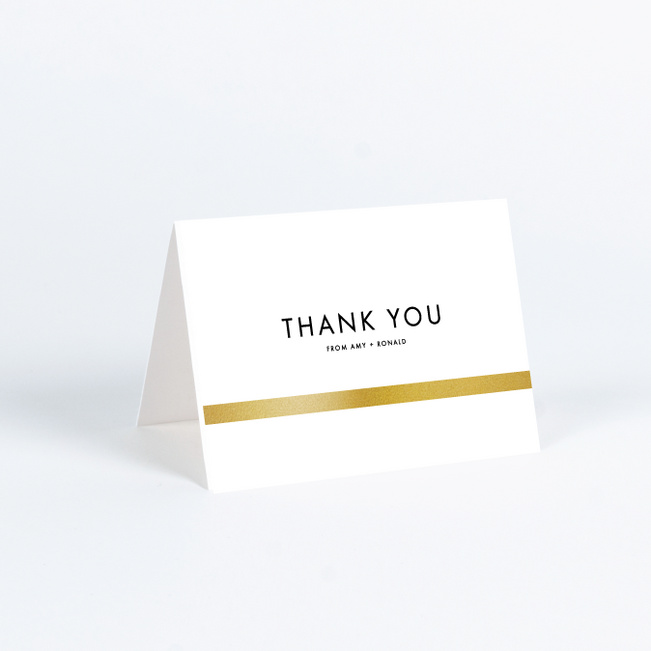 Stripe It Wedding Thank You Cards - White