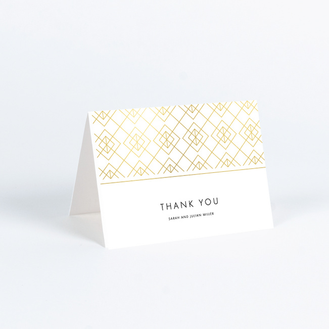 Union of Squares Wedding Thank You Cards - Yellow