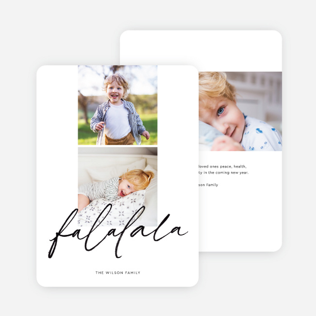 Playful Falalala Christmas Cards - Black