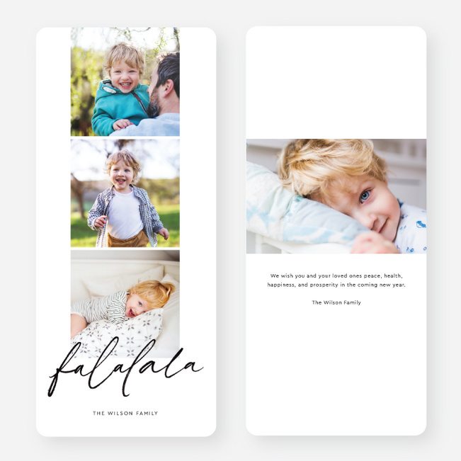 Playful Falalala Christmas Cards - Black