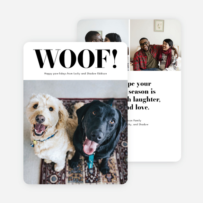 Dogs Rule Multi Photo Holiday Cards - Black