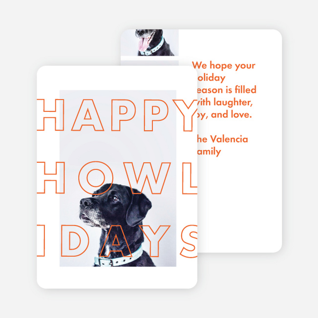 Happy Howlidays Multi Photo Holiday Cards - Orange