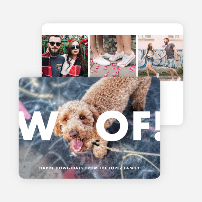 Big Woof Multi Photo Holiday Cards - White