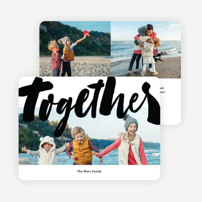 Bold Together Multi Photo Holiday Cards - White