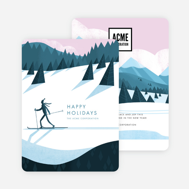 Majestic Mountainside Business and Corporate Holiday Cards - Multi